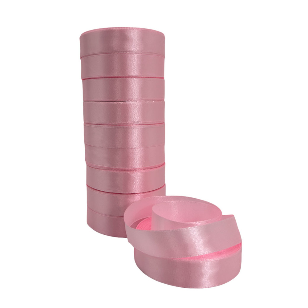 Лента атлас, 20 ммx25 ярд Светло-розовый