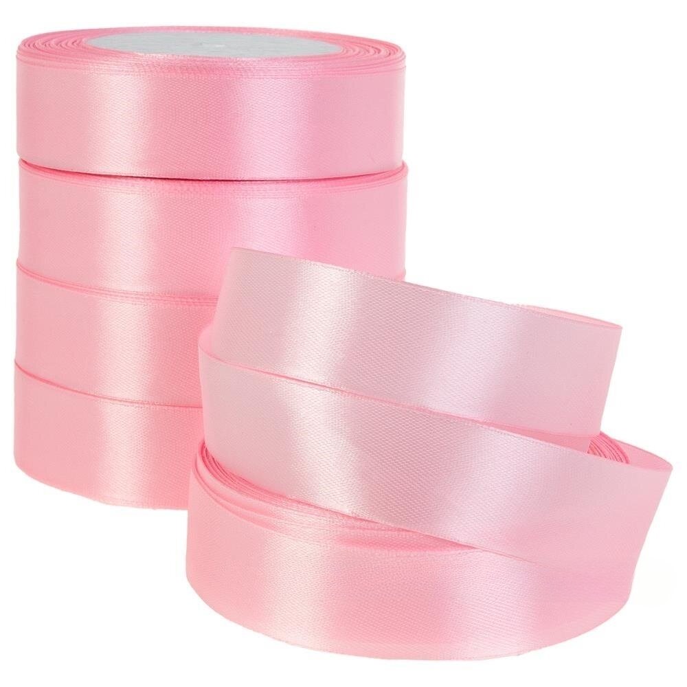 Лента атлас, 25 ммx25 ярд Розовый