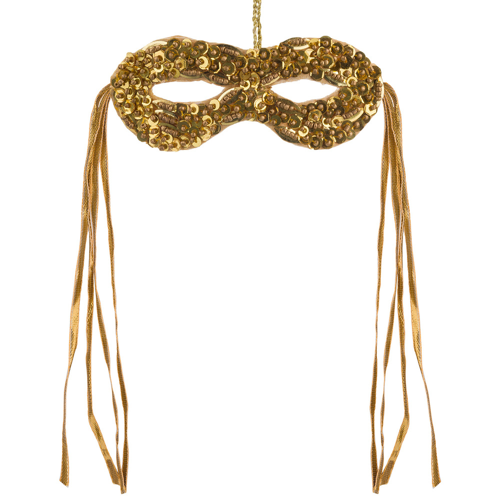 Елочная игрушка "Маска" (ткань) Оливковый