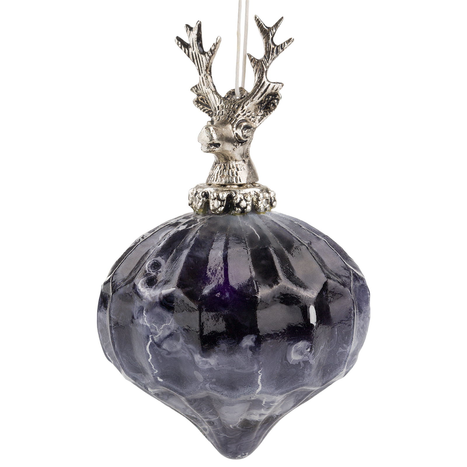 Елочная игрушка "Луковка" (стекло), D10 см Черный