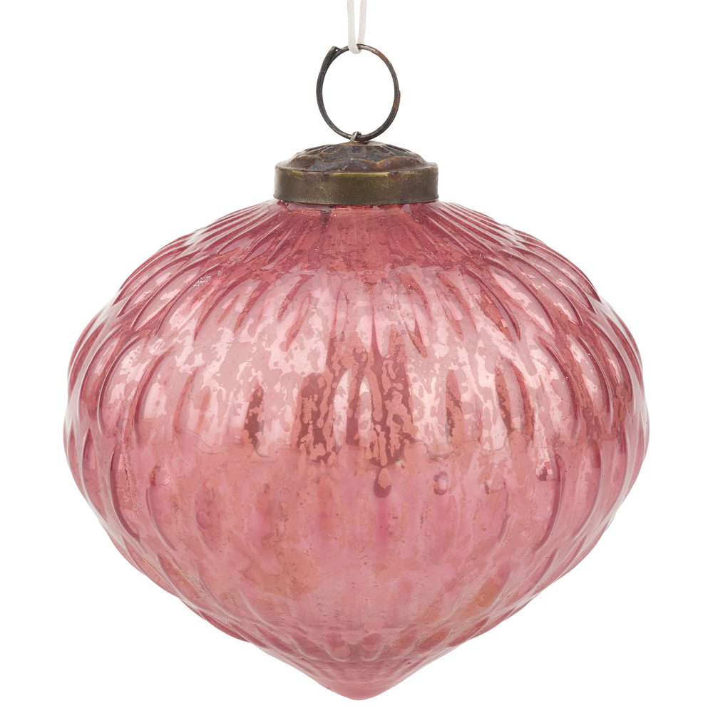 Елочная игрушка "Луковка" (стекло), D10 см Розовый