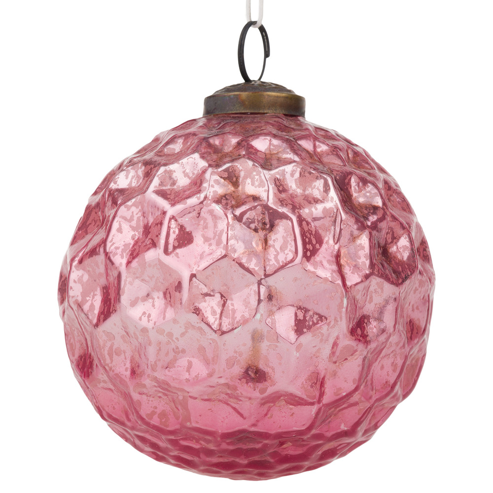 Елочная игрушка "Шар" (стекло), D10 см Розовый