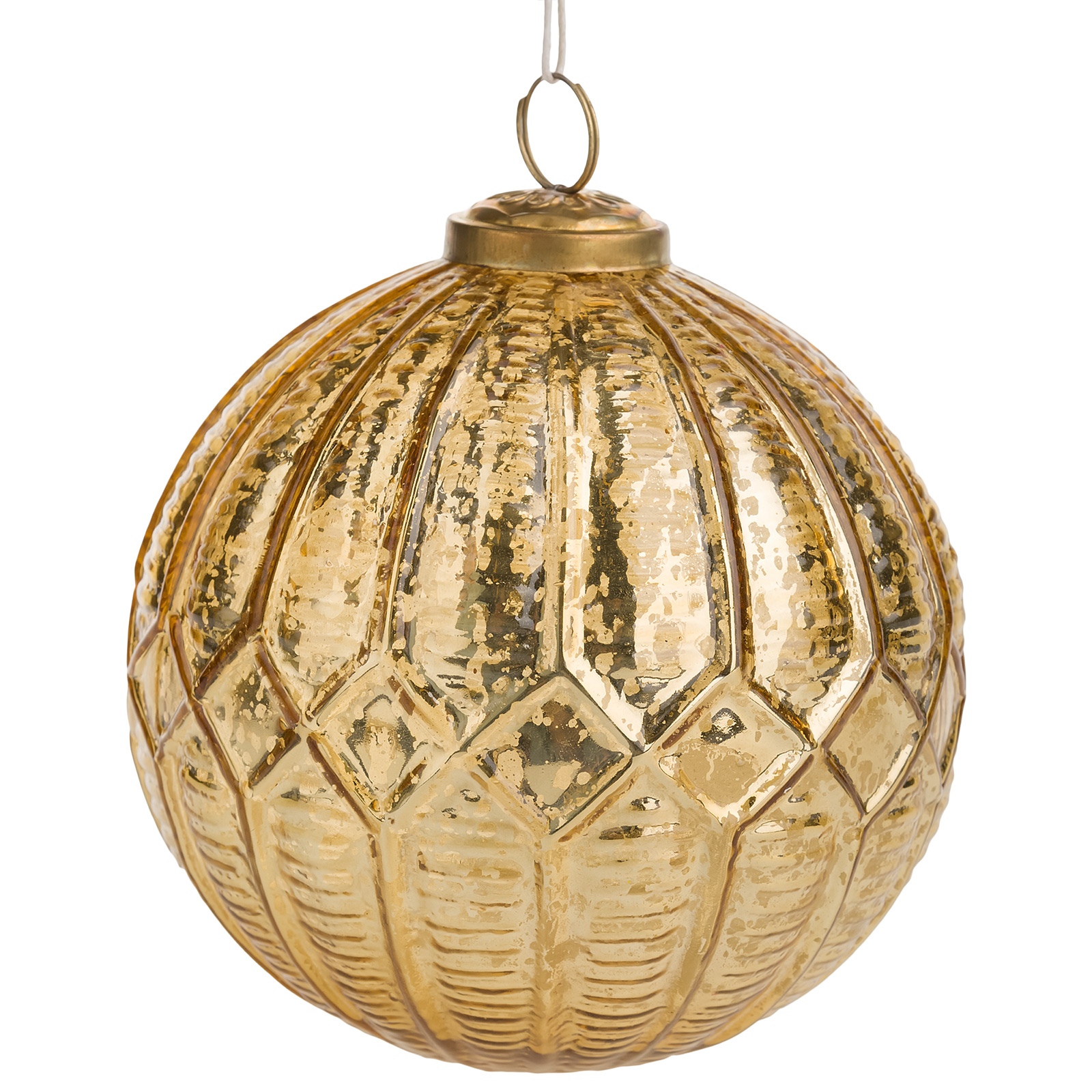 Елочная игрушка "Шар" (стекло), D13 см Золотой