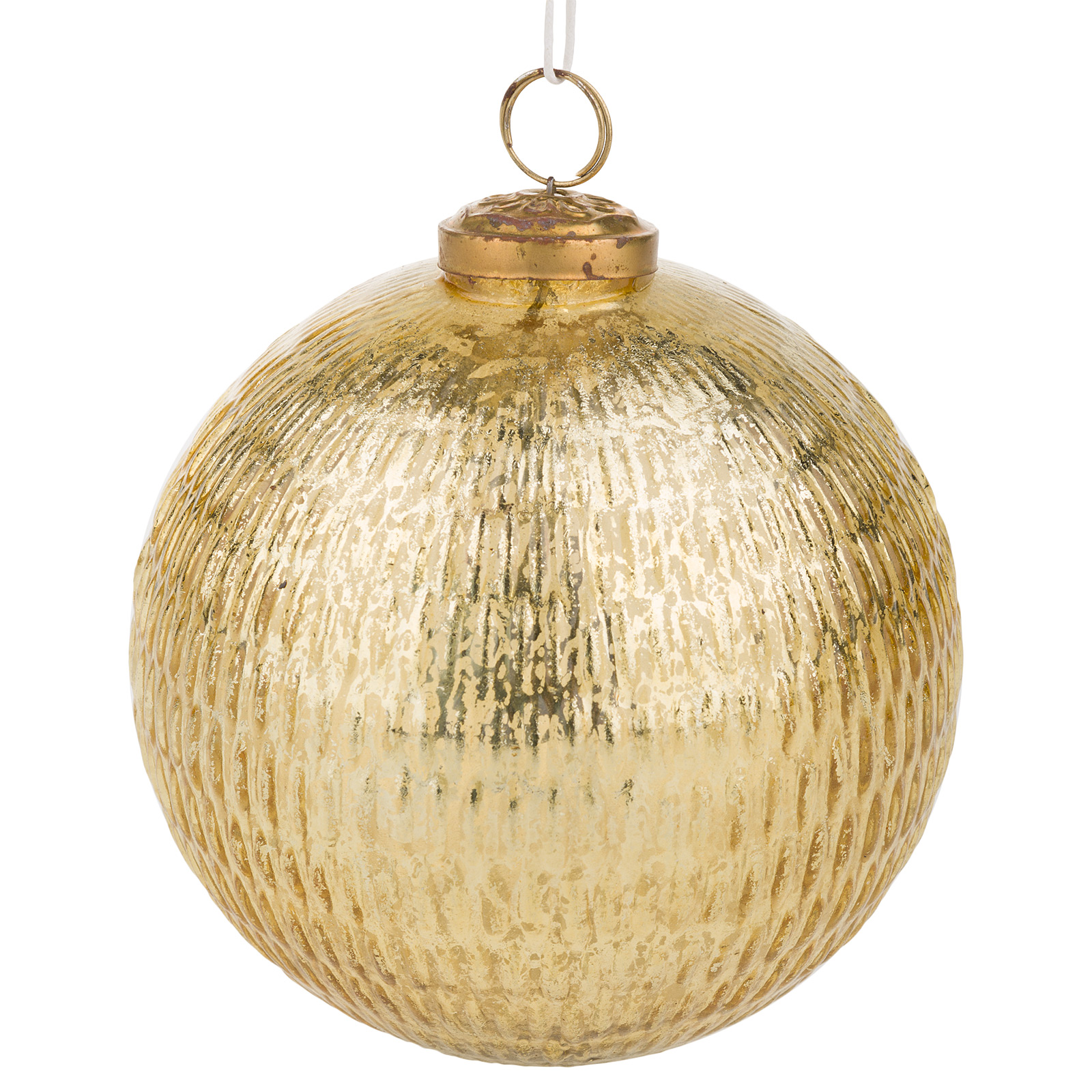 Елочная игрушка "Шар" (стекло), D13 см Золотой