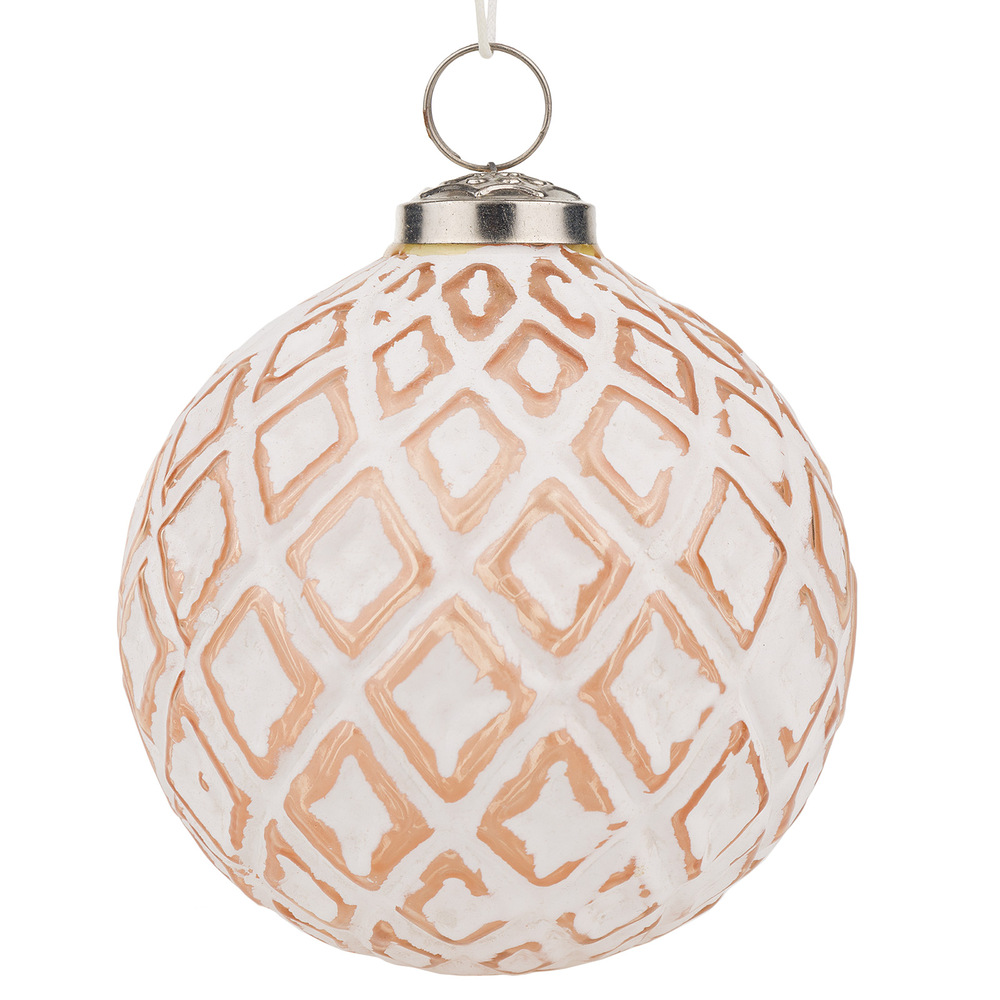 Елочная игрушка "Шар" (стекло), D10 см Белый