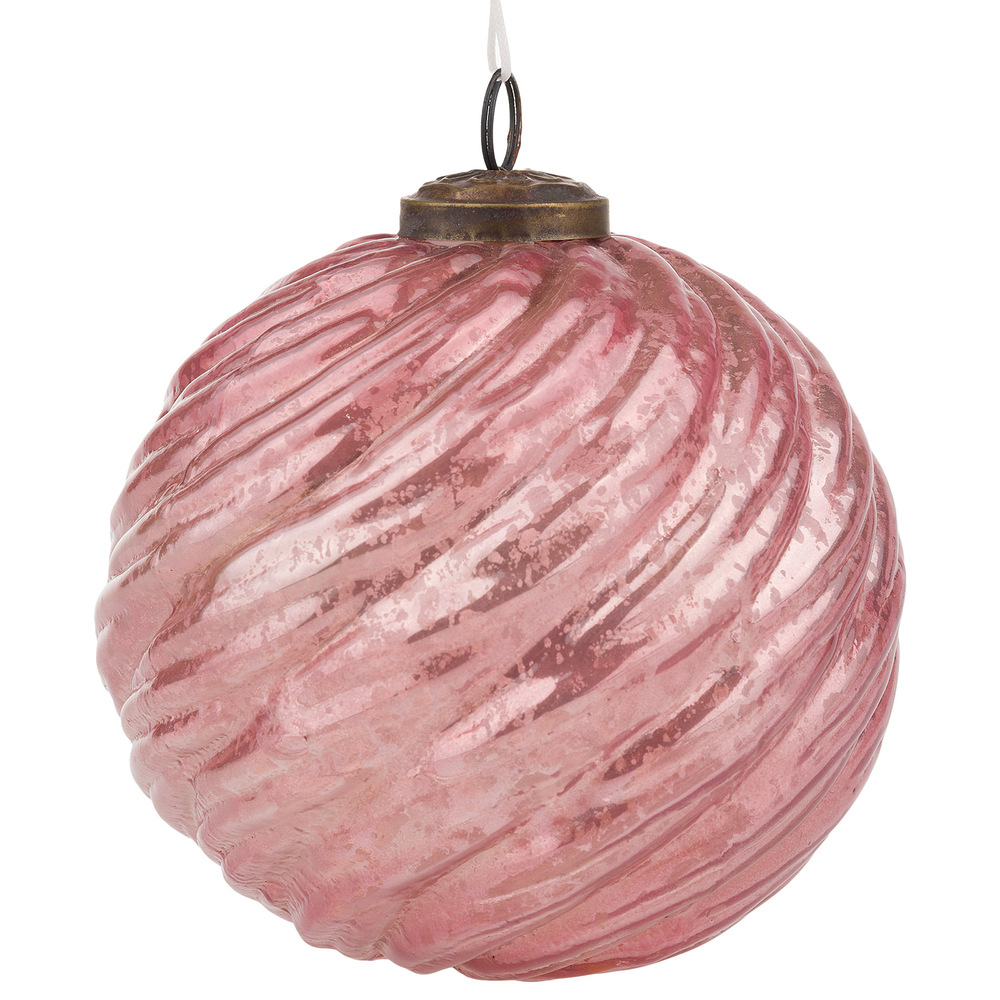 Елочная игрушка "Шар" (стекло), D13 см Розовый