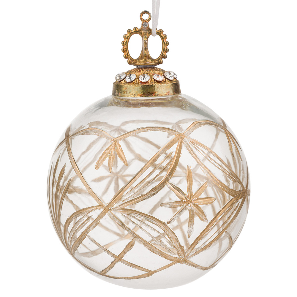 Елочная игрушка "Шар" (стекло), D7,5 см Золотой