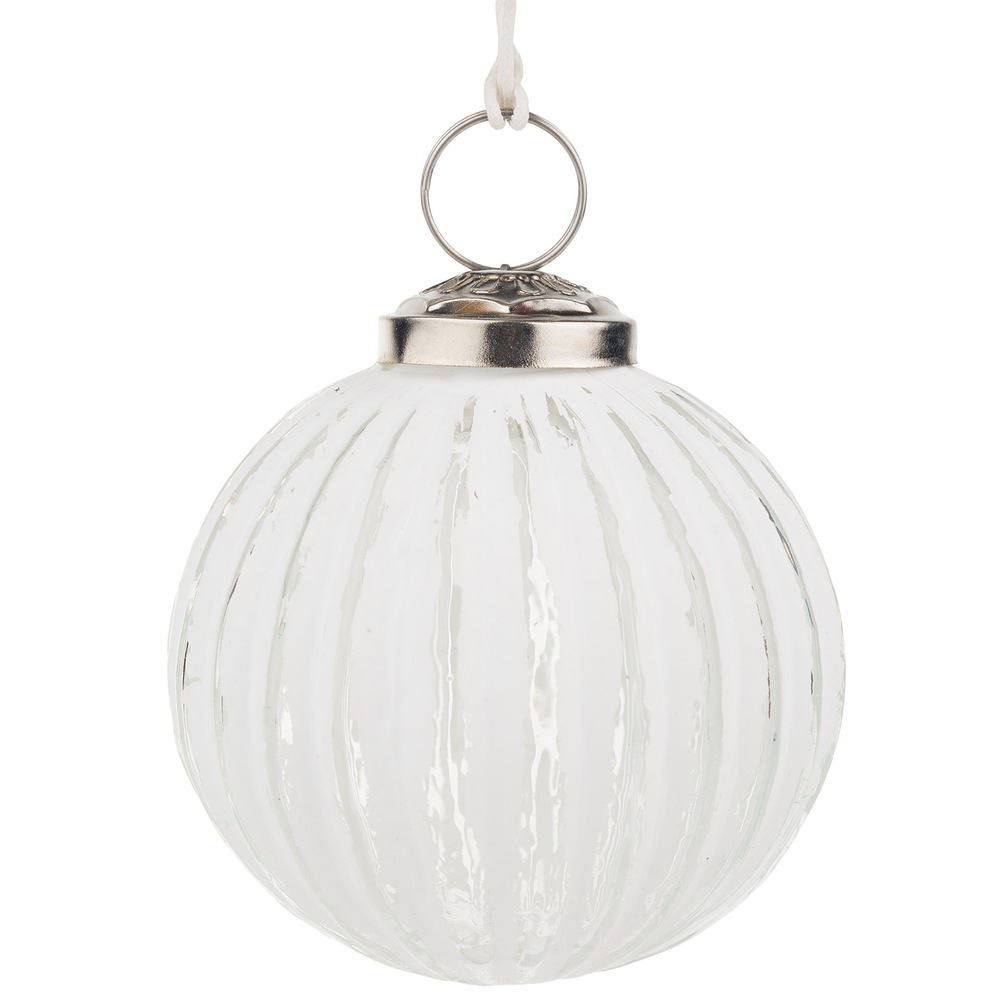 Елочная игрушка "Шар" (стекло), D8 см Белый