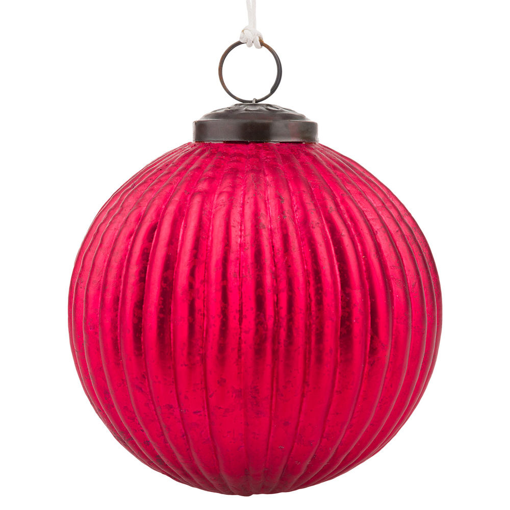 Елочная игрушка "Шар" (стекло), D10 см Красный