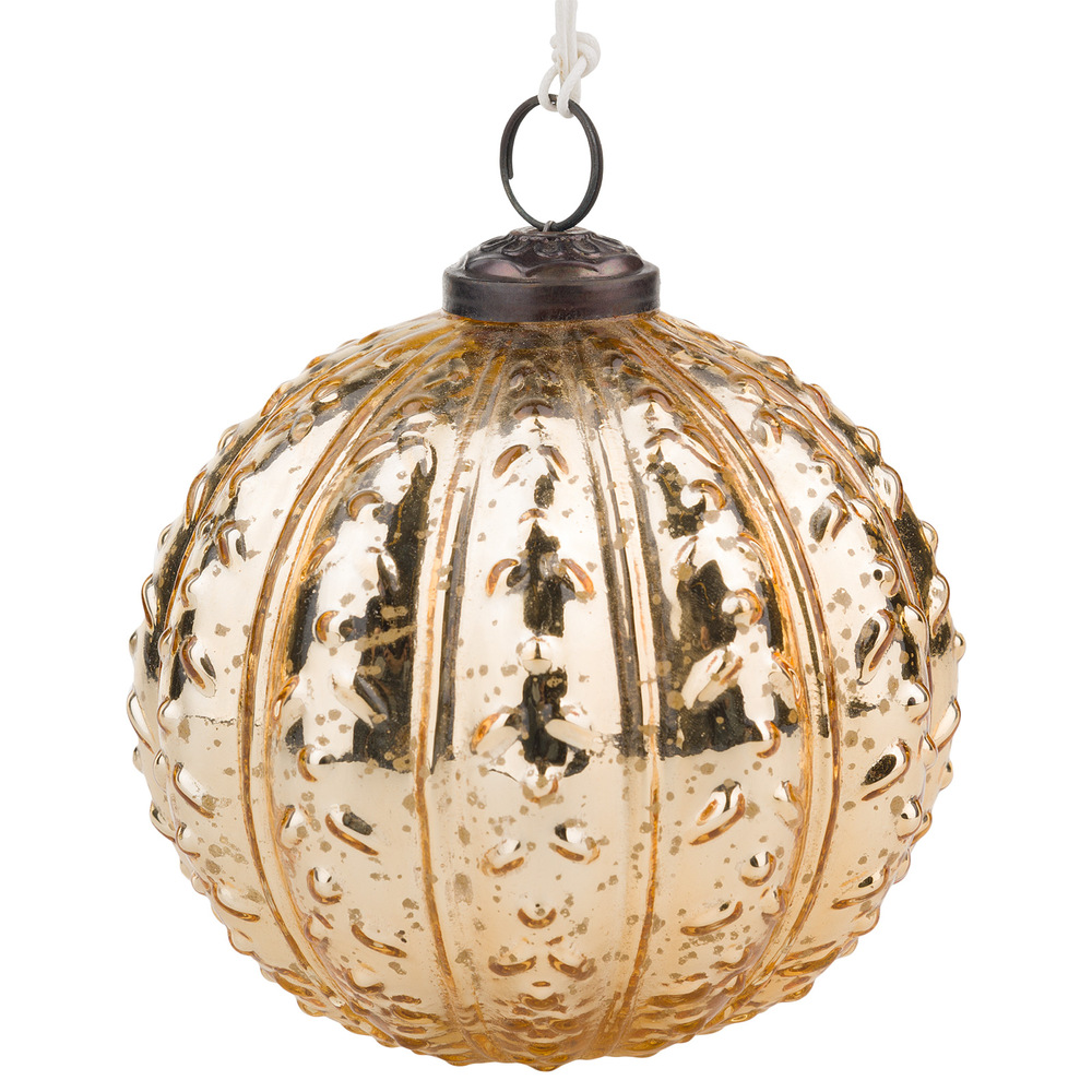 Елочная игрушка "Шар" (стекло), D11 см Золотой