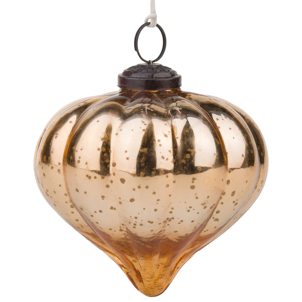 Елочная игрушка "Луковка" (стекло), D11 см Золотой