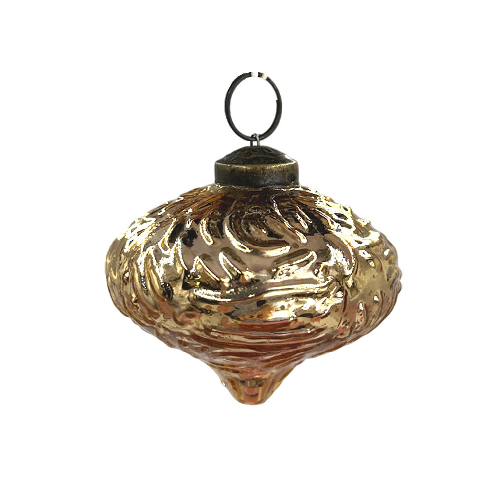 Елочная игрушка "Луковка" (стекло), D8 см Золотой