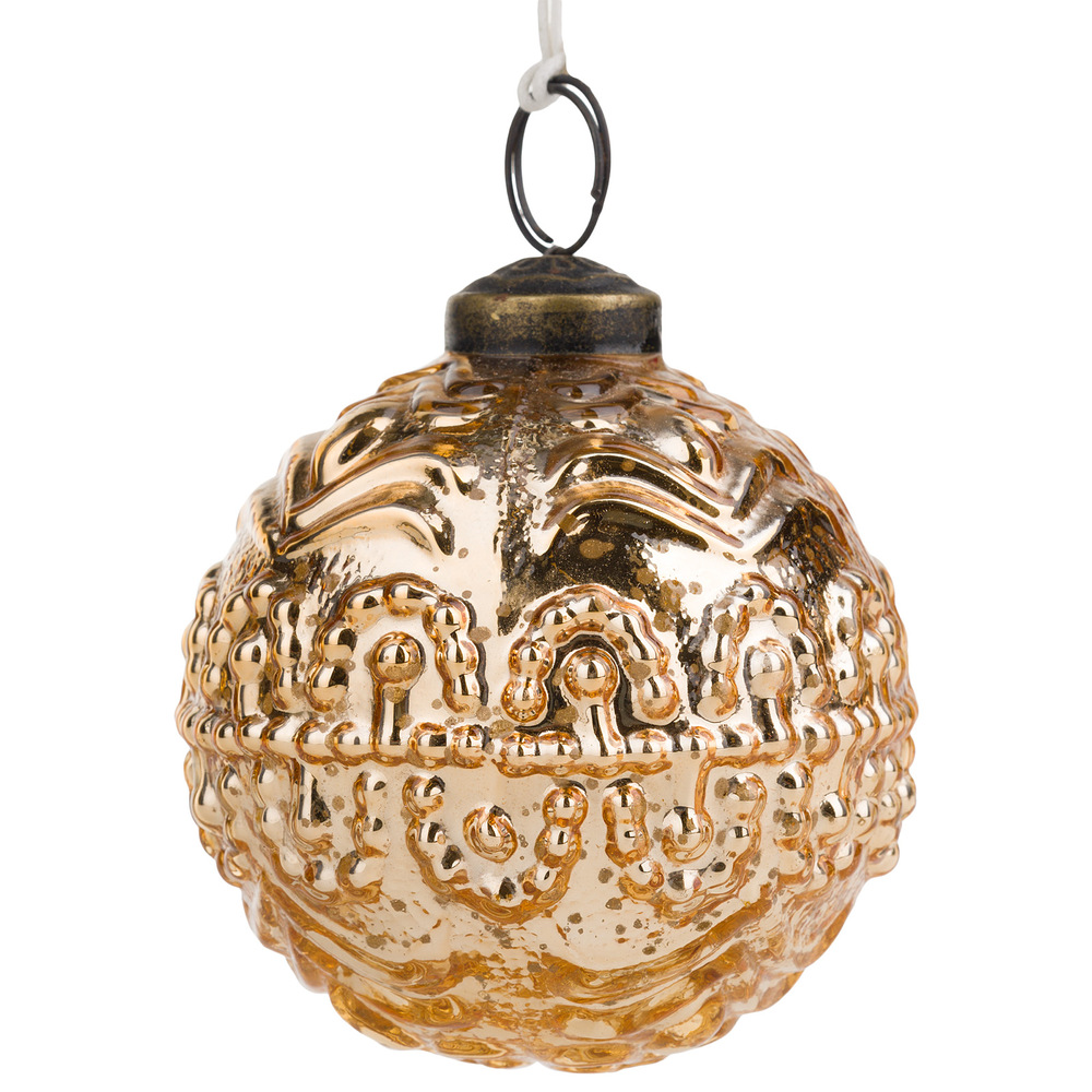 Елочная игрушка "Шар" (стекло), D8 см Золотой