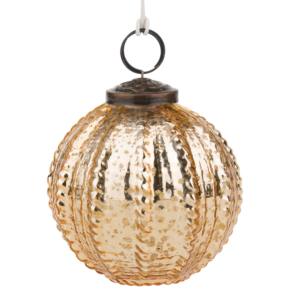 Елочная игрушка "Шар" (стекло), D8 см Золотой