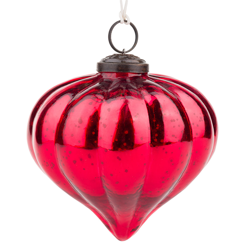 Елочная игрушка "Луковка" (стекло), D11 см Красный