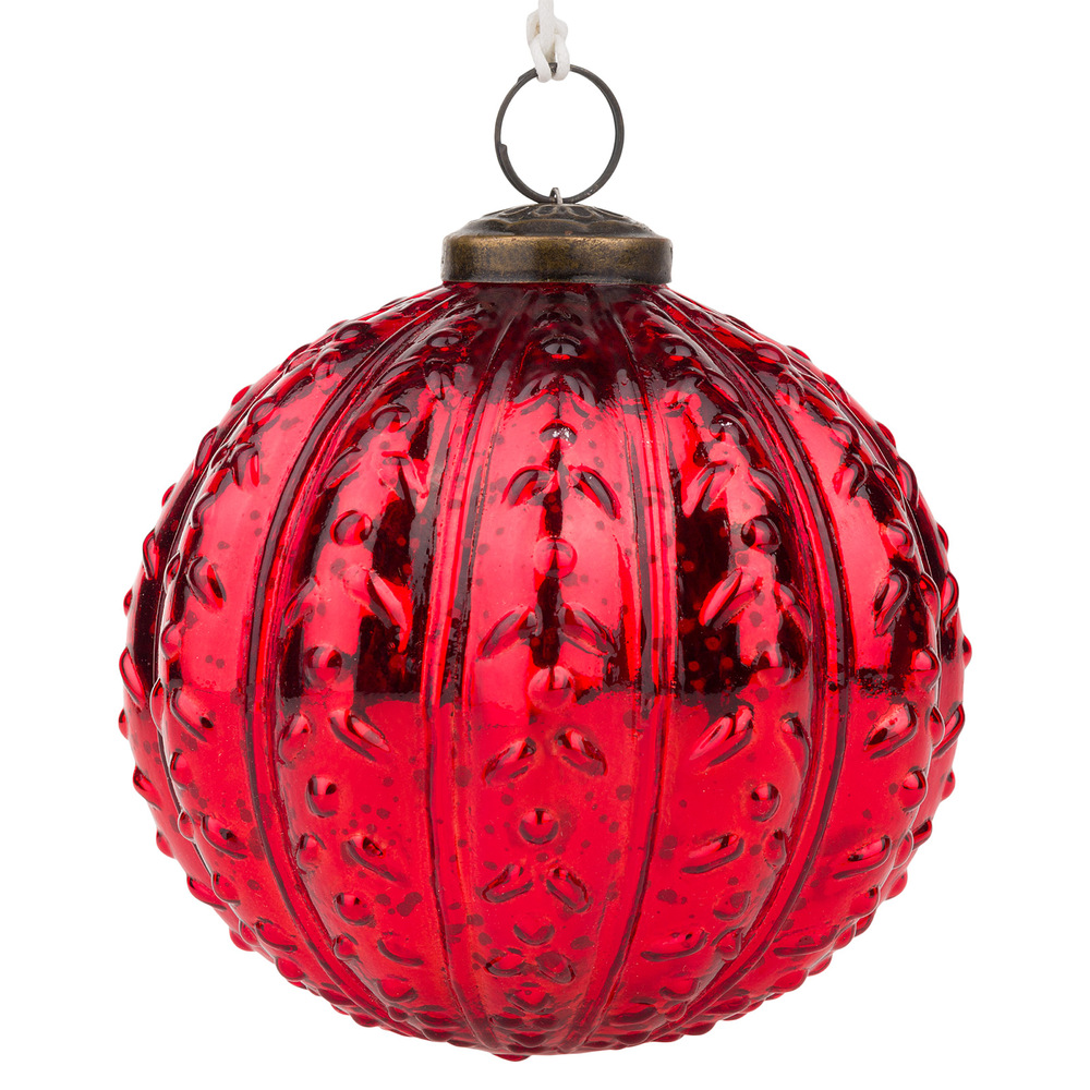 Елочная игрушка "Шар" (стекло), D11 см Красный