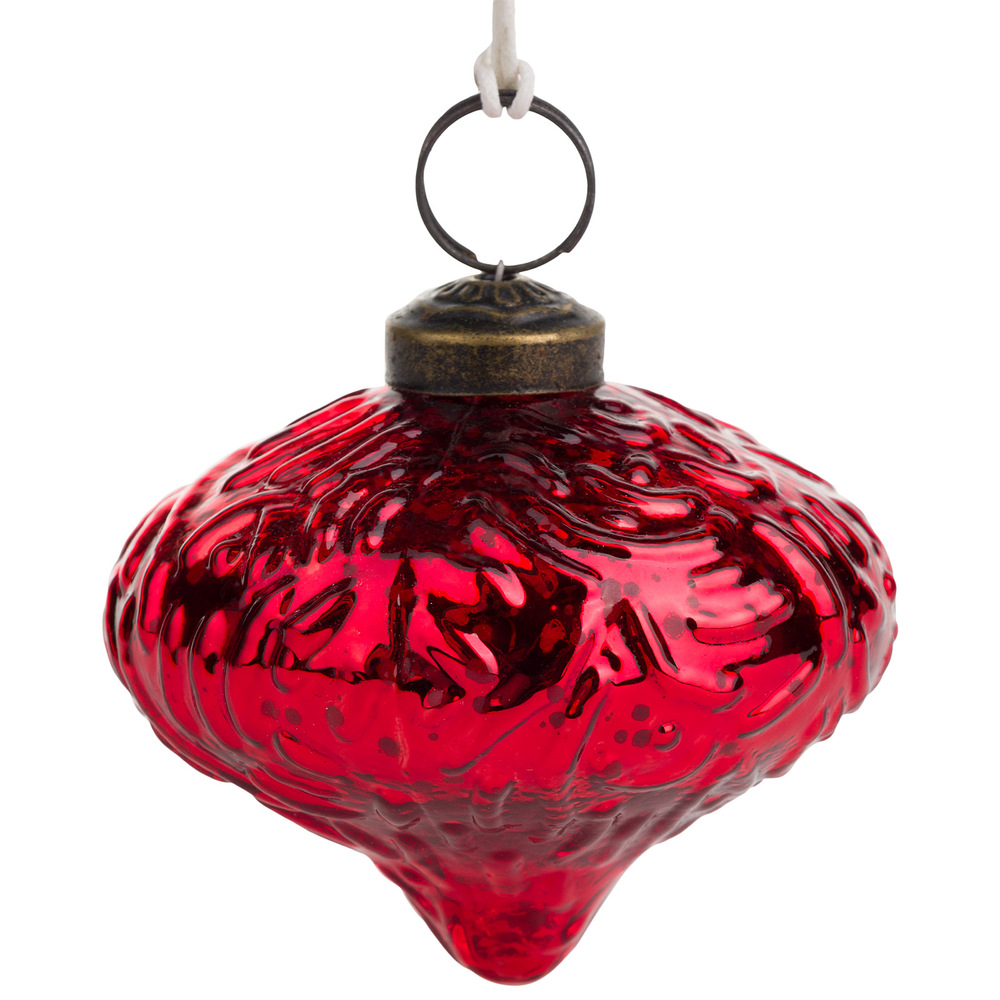 Елочная игрушка "Луковка" (стекло), D8 см Красный