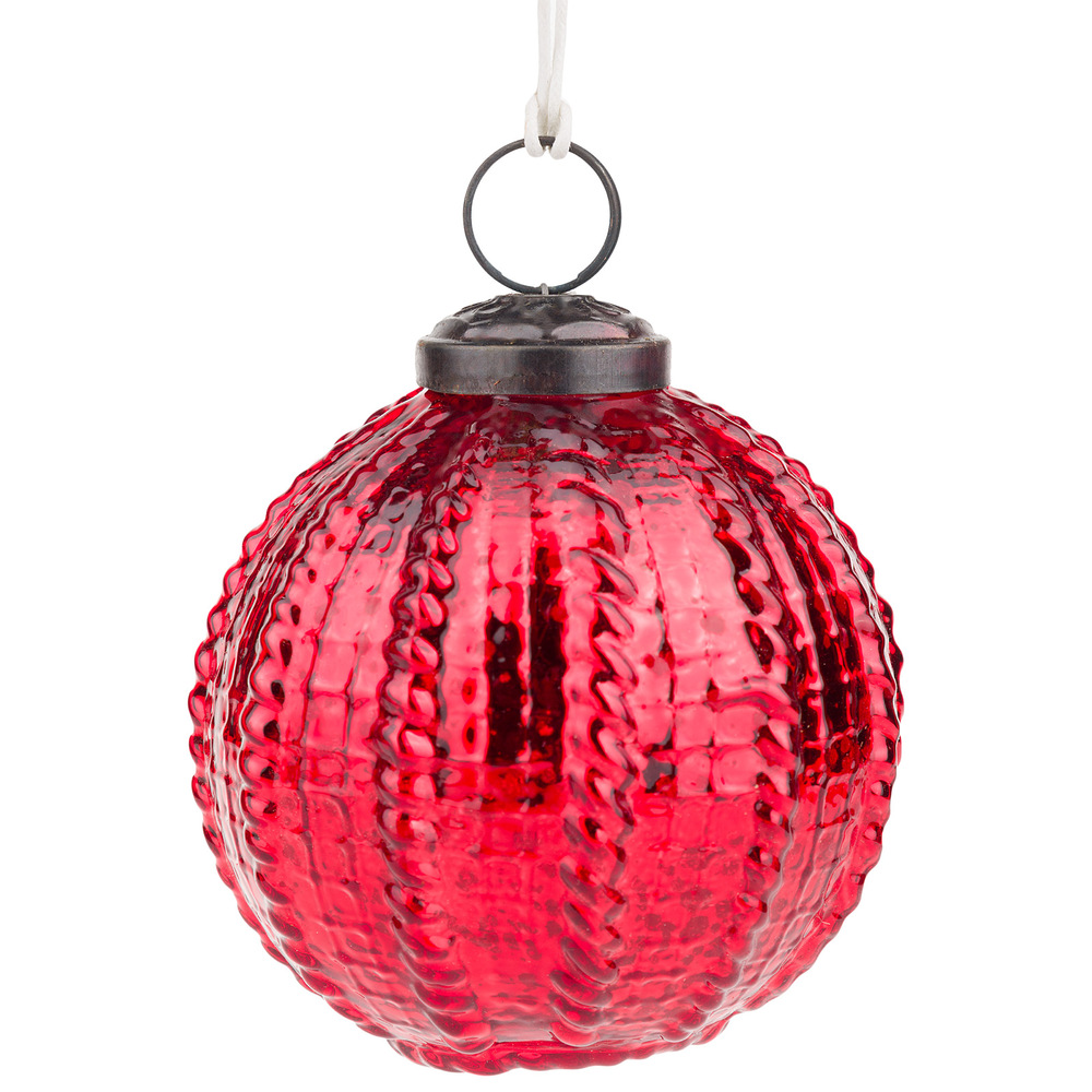 Елочная игрушка "Шар" (стекло), D8 см Красный