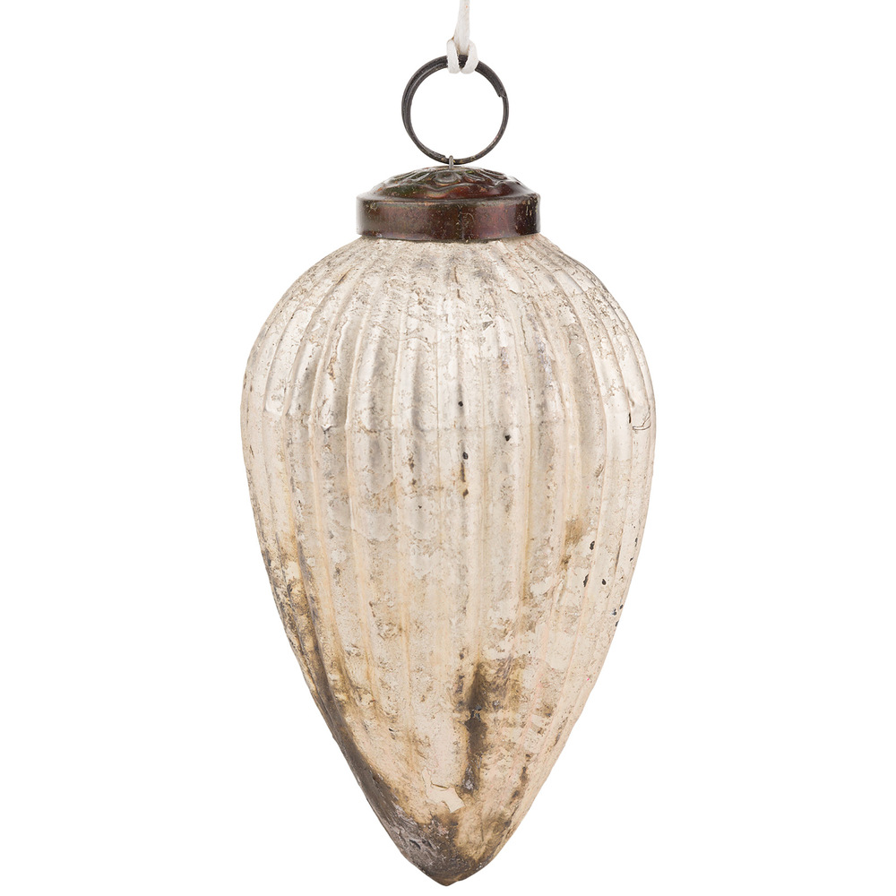 Елочная игрушка "Капля" (стекло), D7хН11,5 см Серебряный