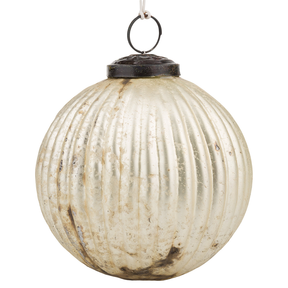 Елочная игрушка "Шар" (стекло), D10 см Серебряный