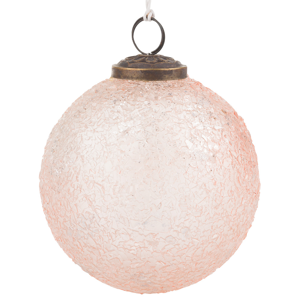 Елочная игрушка "Шар" (стекло), D10 см Розовый