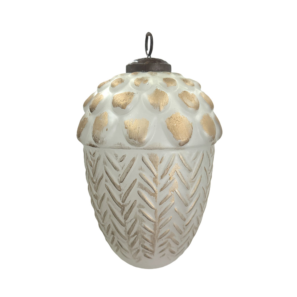 Елочная игрушка "Желудь" (стекло), D15 см Золотой