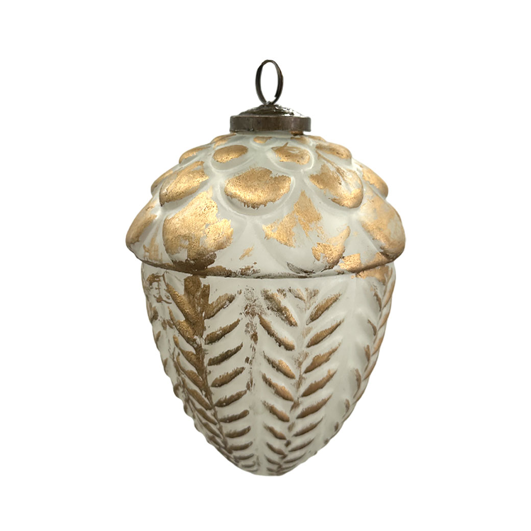 Елочная игрушка "Желудь" (стекло), D13 см Золотой