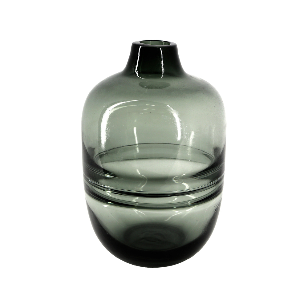 Ваза "Бутыль Modern" (стекло), D8,5хH26 см Серый