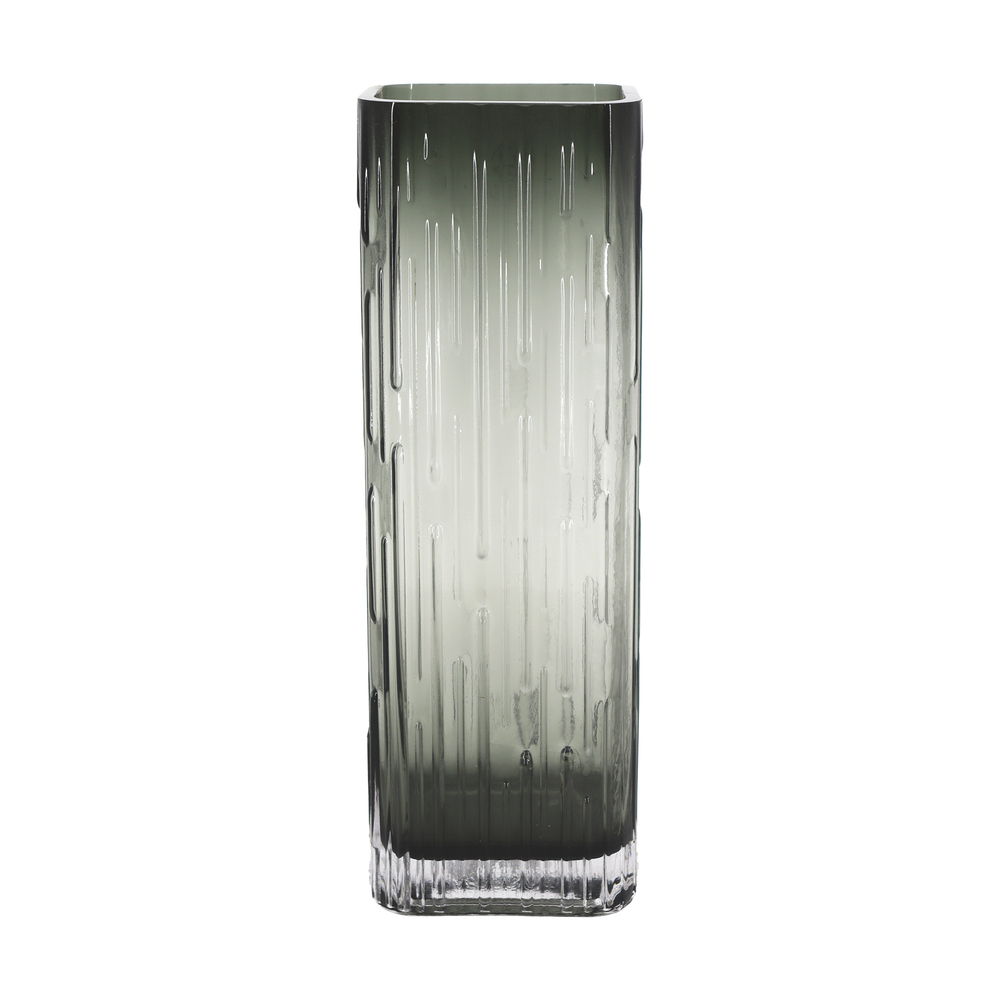 Ваза "Kvadro" (стекло), 10хН30 см Серый
