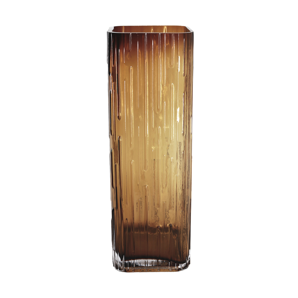 Ваза "Kvadro" (стекло), 10хН30 см Бежевый