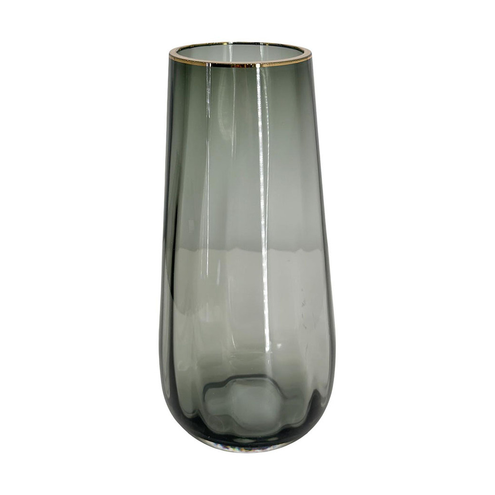 Ваза "Капля грани" (стекло), D10хН30 см Серый