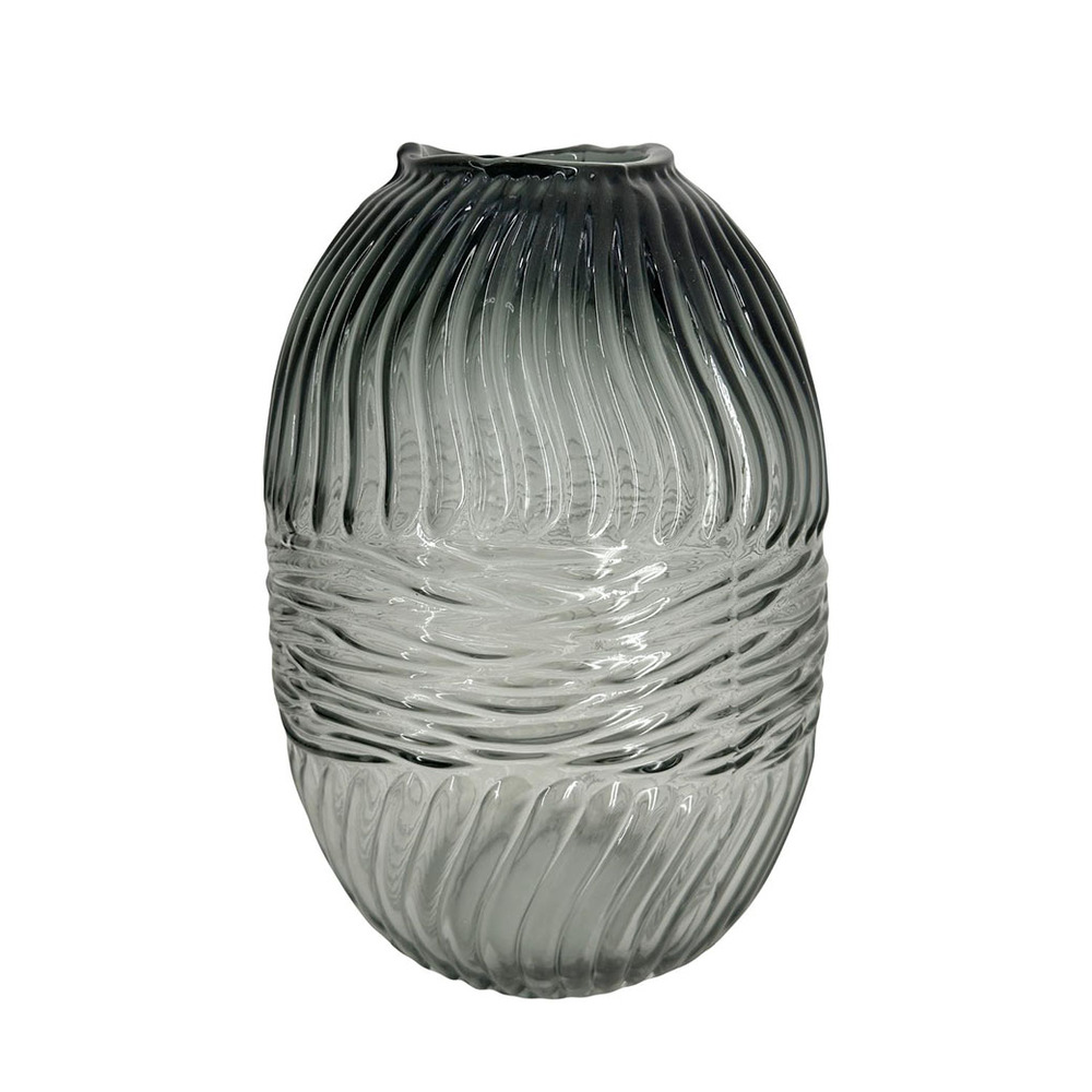 Ваза "Texture" (стекло), D17хН30 см Серый