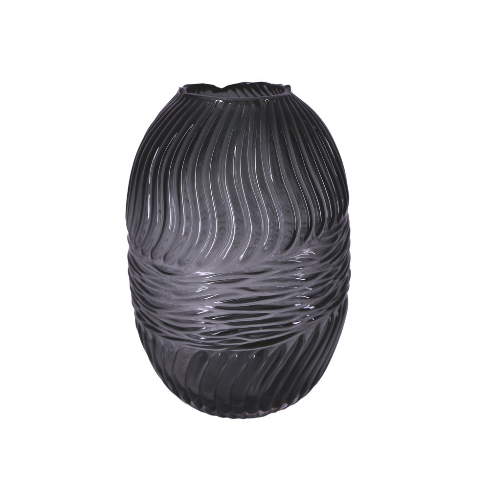 Ваза "Texture" (стекло), D14,5хН20 см Серый