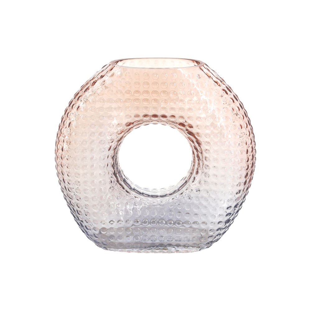 Ваза "Circle" (стекло), D21xH20 см Бежевый-голубой