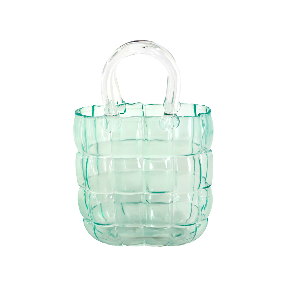 Ваза "Bag" (стекло), D20xH26 см Голубой