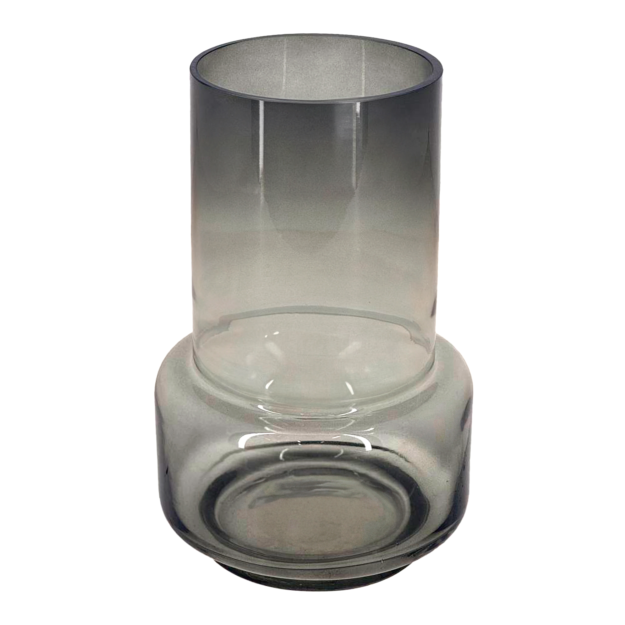 Ваза "Cascade" (стекло), D17xH25 см Серый
