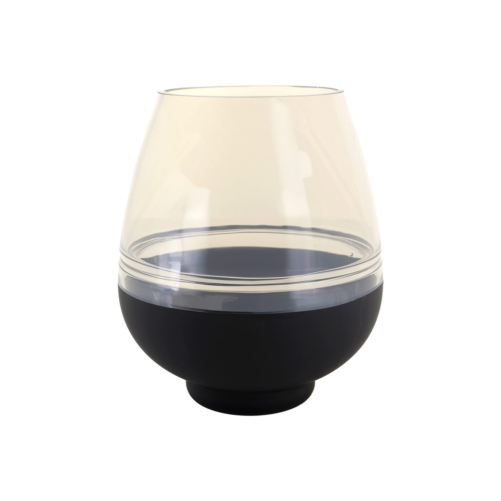 Ваза "Black bottom" (стекло), D15xH20 см Черный