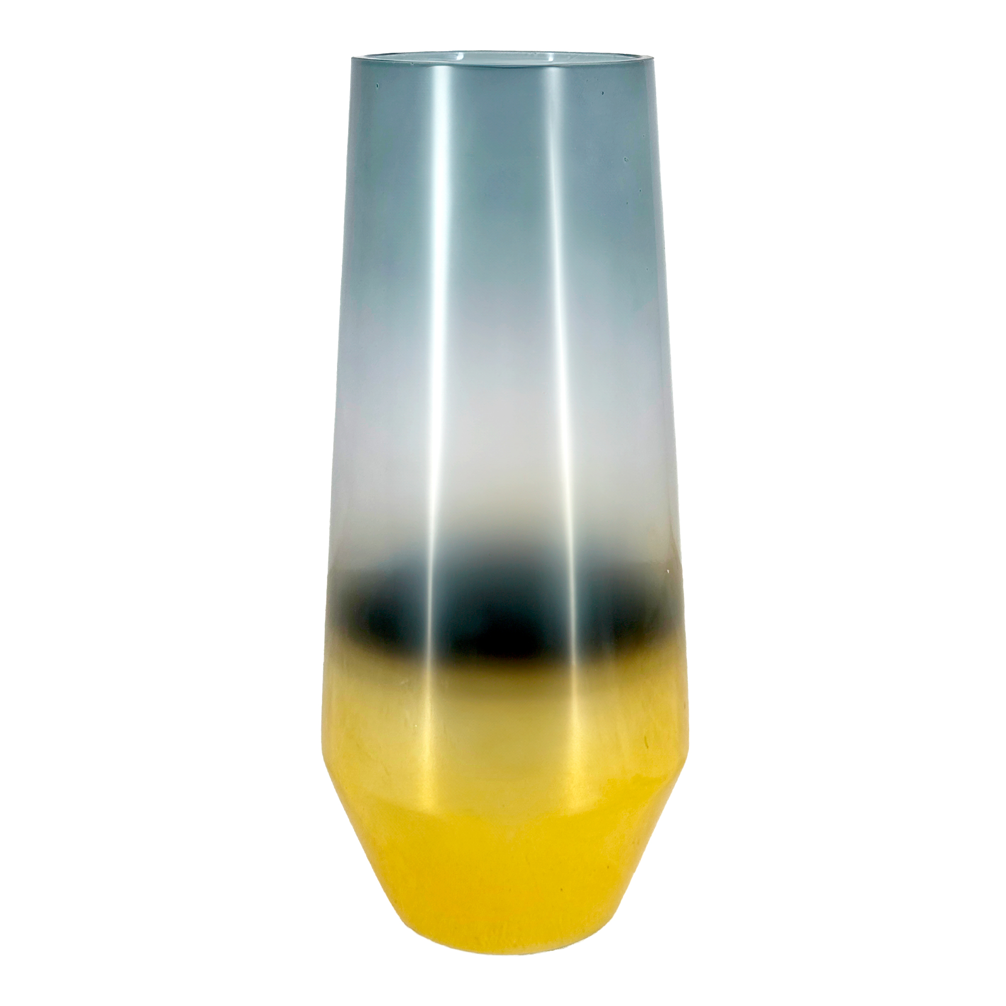 Ваза "Dynasty" (стекло), D14xH31 см Золотой-серый