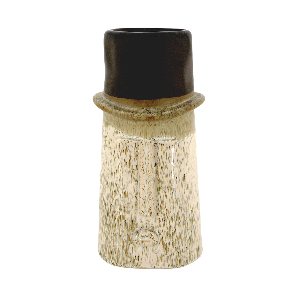 Ваза "Moai" (керамика), D15xН32,5 см Серый