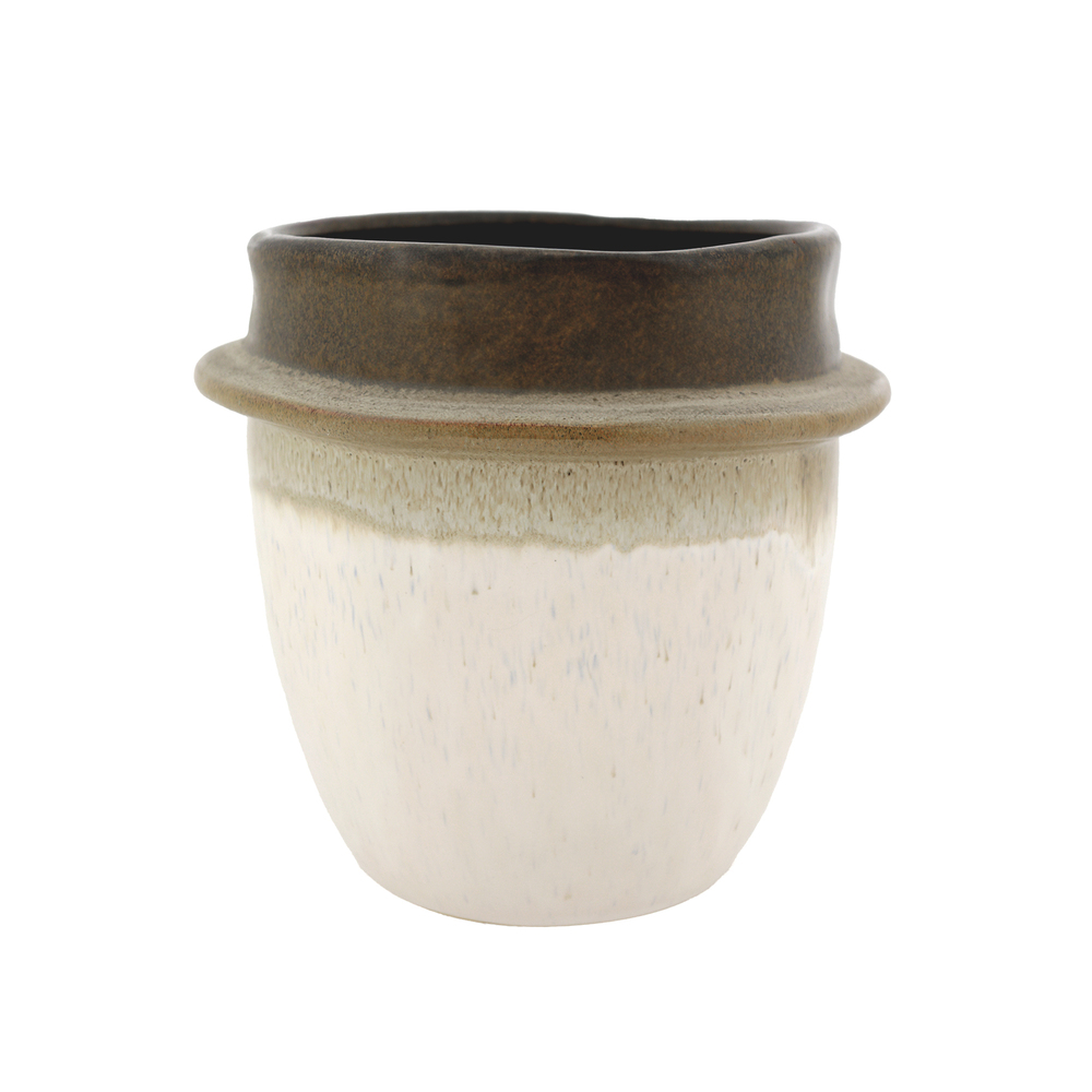 Кашпо "Moai" (керамика), D20хН19 см Серый