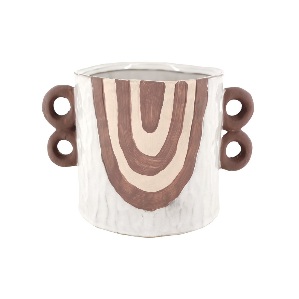 Кашпо "Band" (керамика), 24х16хН16,5 см Серый