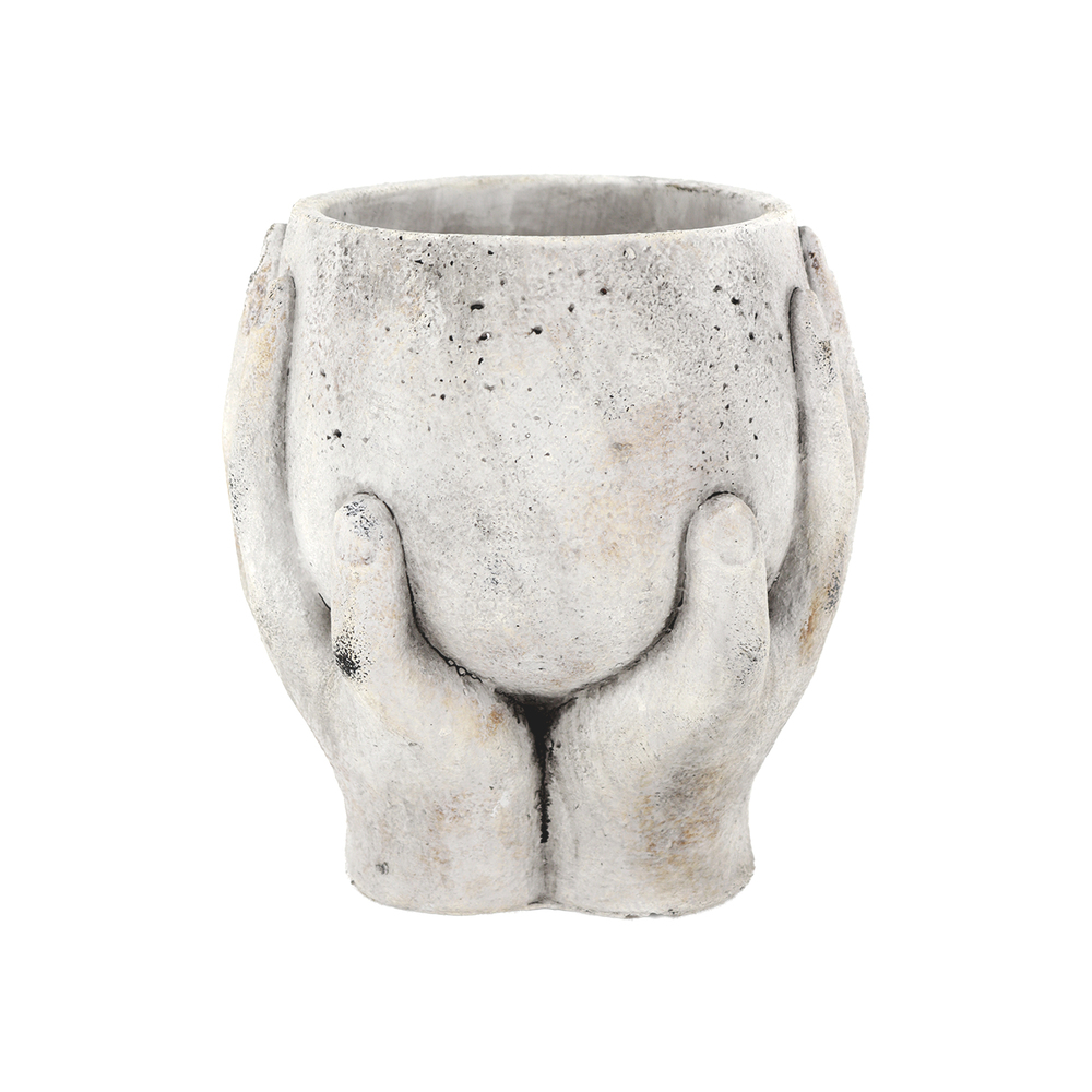 Кашпо "Hands" (керамика), D18,5хН20 см Серый