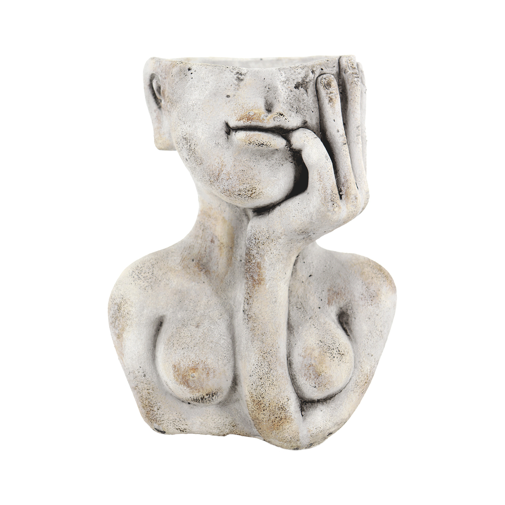 Кашпо "Hands" (керамика), 19х14,5хН24,5 см Серый