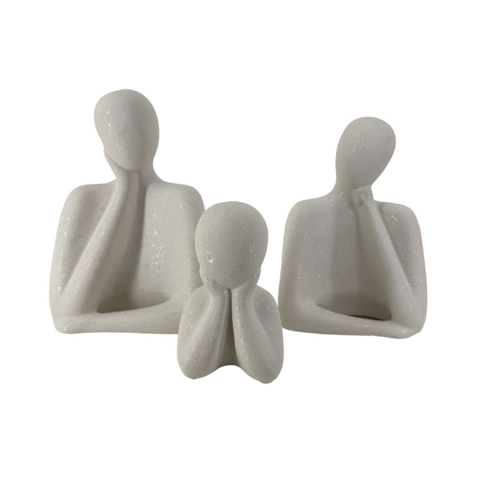 Фигура "Family" (керамика), 14,5xH21,5 см - 8xH12,5 см, набор (3 шт) Белый