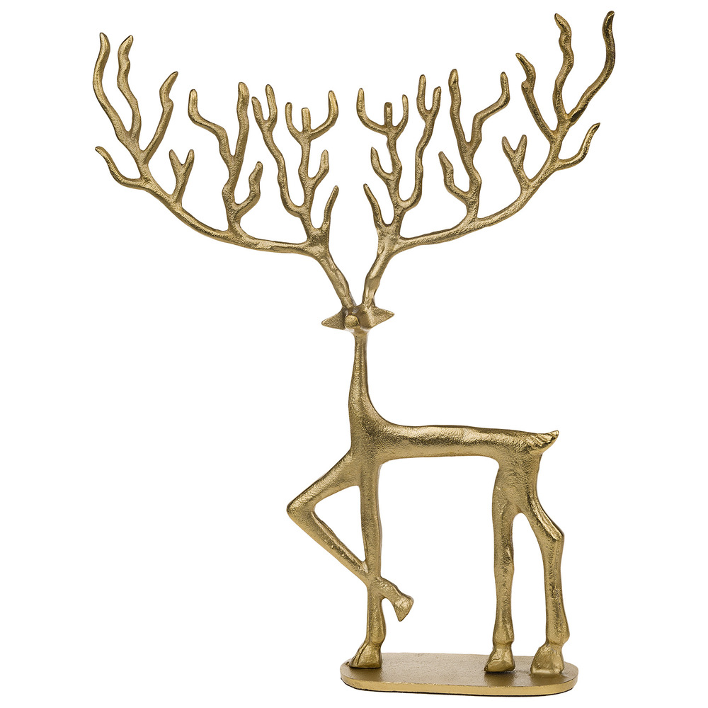 Фигура "Олень" (металл), 8х30хH37 см Золотой