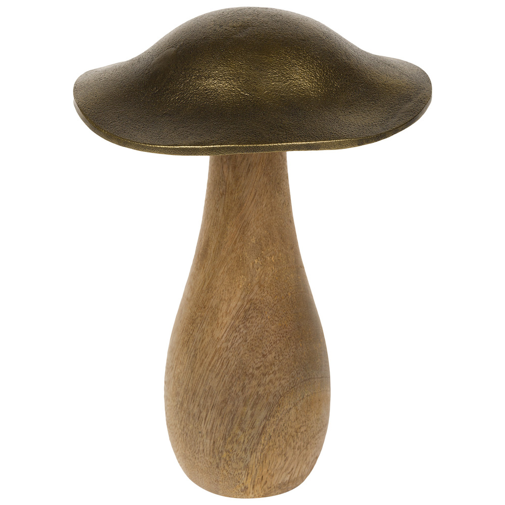 Фигурка "Гриб" (дерево, металл), 14х15хH20 см Бронзовый