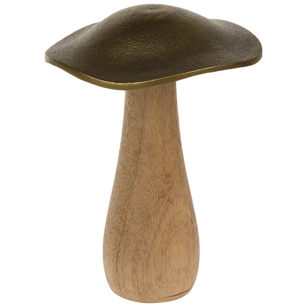Фигурка "Гриб" (дерево, металл), 13х13хH17 см Бронзовый