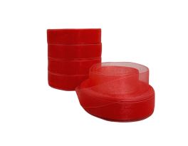 Лента органза, 25 ммx50 ярд, набор (5 шт) Ягодный