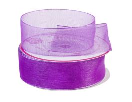 Лента органза, 25 ммx50 ярд, набор (5 шт) Сиреневый