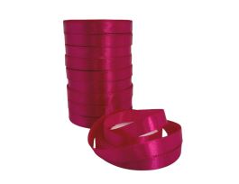 Лента атлас, 12 ммx25 ярд, набор (10 шт) Малиновый